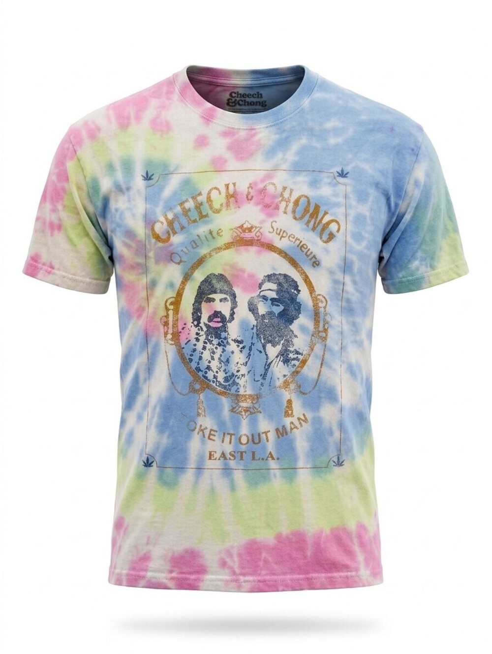 Cheech and Chong Tie Dye Graphic T Shirt Unisex M L Pastel Pink Lavender Stoner